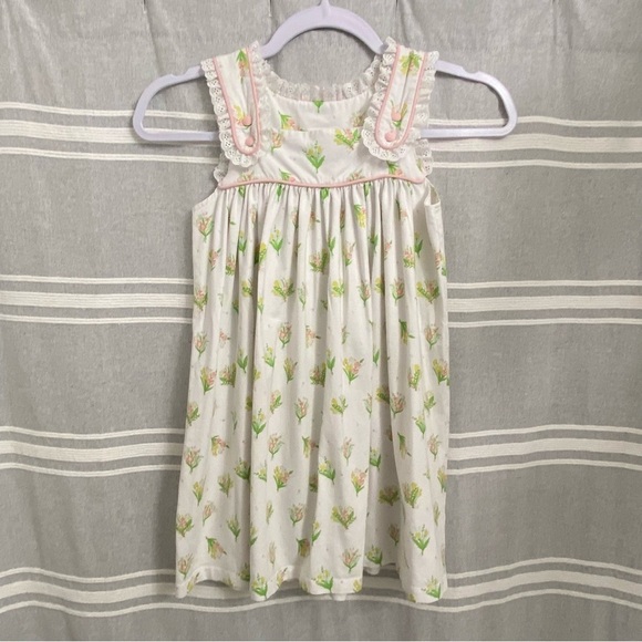 SHRIMP & GRITS KIDS / White Floral Print Dress Size 7 - Picture 1 of 6